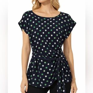 Banana Republic Navy Polka Dot Blouse Size XL